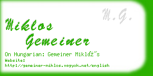 miklos gemeiner business card